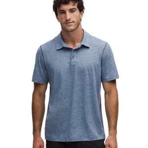 Lululemon Men's Soft Jersey S/S Heathered Twill Polo Shirt Size Large 2023